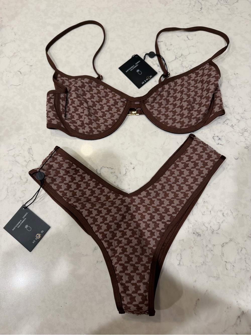 NWT SKATIE Bikini Set Top L Bottom M